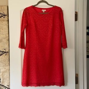 London Times Coral Lace Dress